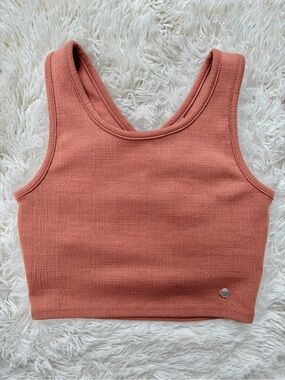 Roxy Rust Brown Scoop-Neck Cross-Back Juniors Crop Summer Tank Top XS